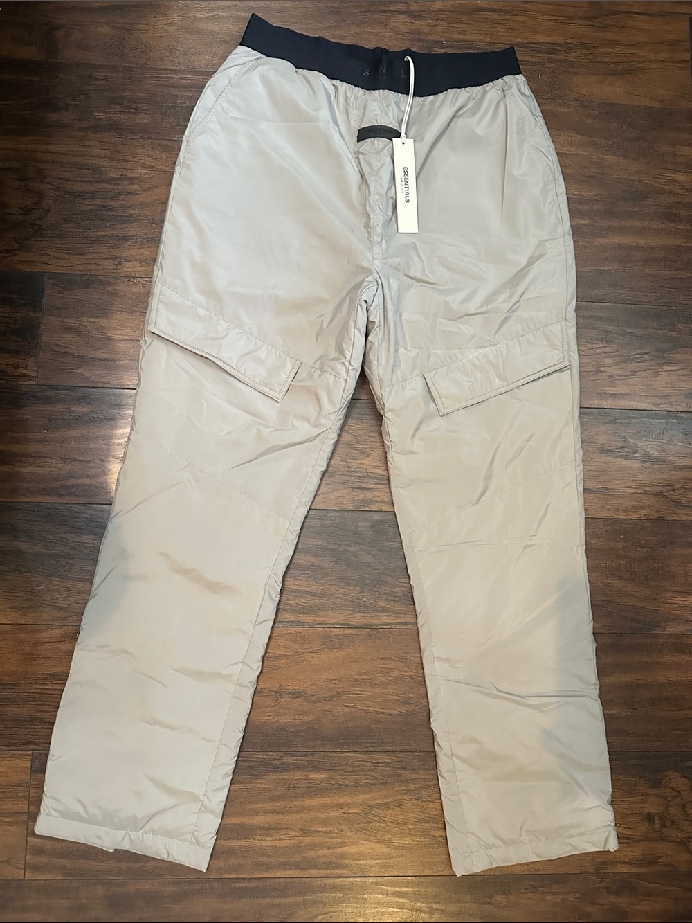 Fear of God Light Gray Cargo Pants with Black Waistband